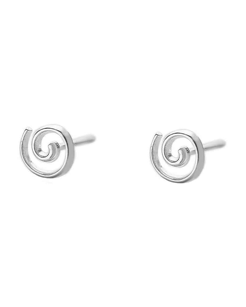 Minimalist Spiral Cute 925 Sterling Silver Small Tiny Stud Earrings for Women Men Teen Girls Boys Cartilage Tragus Sensitive ...