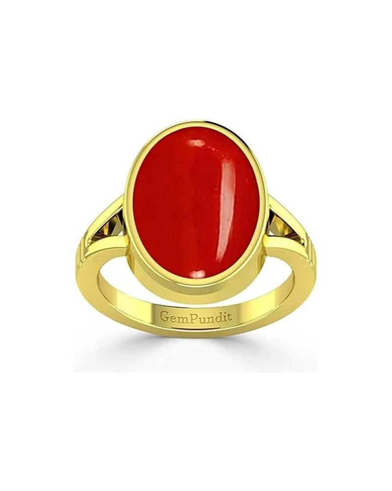 Natural Certified Genuine Gemstone Silver White Rhodium Plated Women Adjustable Silver Ring 5.25 Carat Oval Shape Red Coral $...