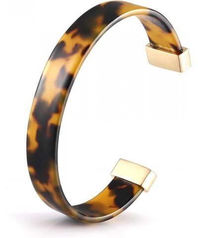 Open Cuff Bracelet Statement Acrylic Resin Lucite Cuff Bracelet Minimalist Tortoise Shell Bangles Bracelet Adjustable Lightwe...