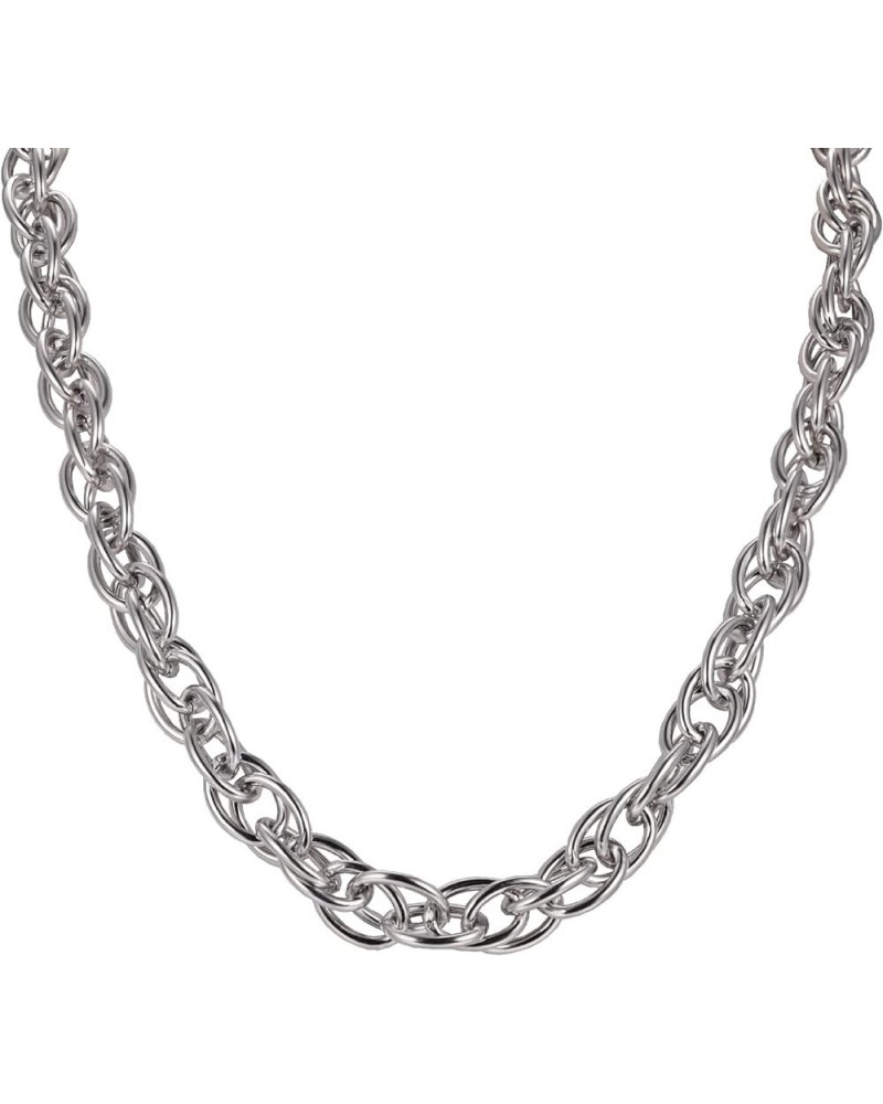 Rope Chain Necklace for Men 10mm Stainless Steel Twist Chain Mens Necklace Silver Chain Necklace for Men 19.7/21.7/23.6 Inch ...