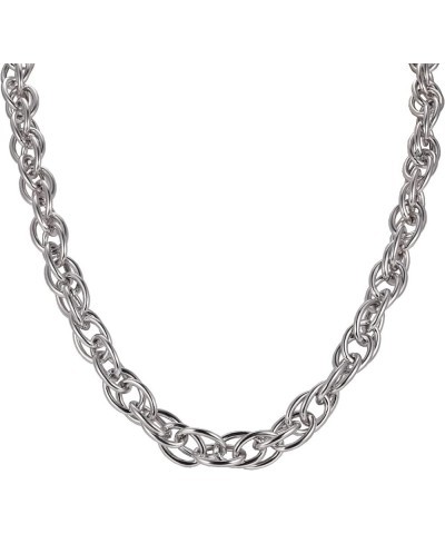 Rope Chain Necklace for Men 10mm Stainless Steel Twist Chain Mens Necklace Silver Chain Necklace for Men 19.7/21.7/23.6 Inch ...