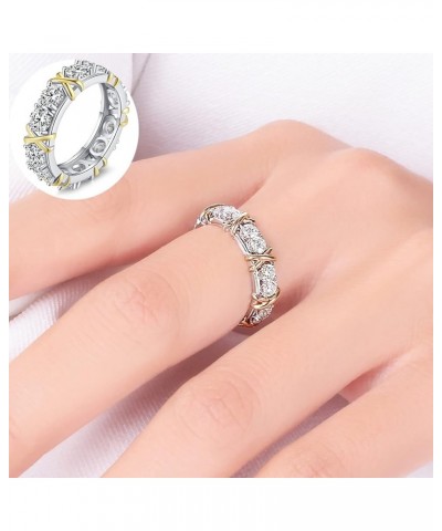 Moissanite Sterling Silver X Criss Cross Ring 925 Sterling Silver Cross Full Moissanite Diamond Ring with Ring Gift Box Engag...