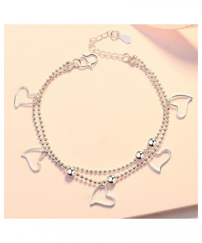 Charm Bracelets for Women Sterling Silver Bracelets for Women Lady's Pendent Charm Cuff Bracelets for Teen Girls Silver Jewel...