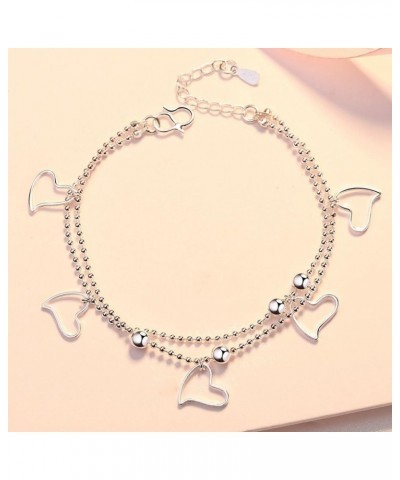 Charm Bracelets for Women Sterling Silver Bracelets for Women Lady's Pendent Charm Cuff Bracelets for Teen Girls Silver Jewel...