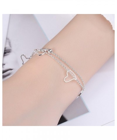 Charm Bracelets for Women Sterling Silver Bracelets for Women Lady's Pendent Charm Cuff Bracelets for Teen Girls Silver Jewel...