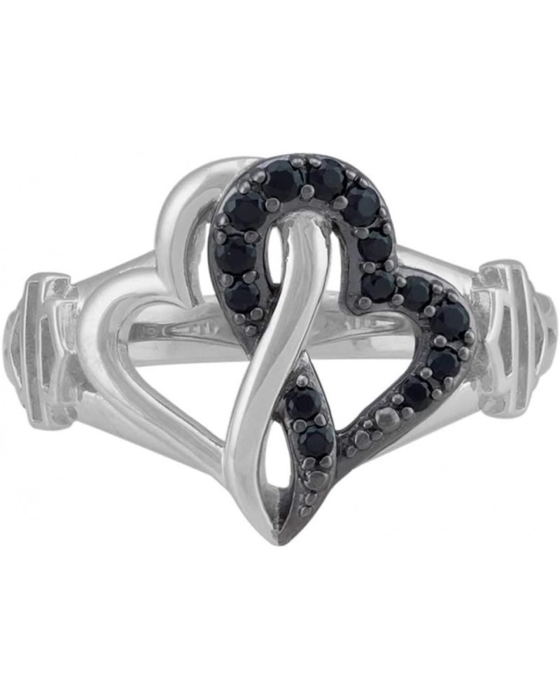 Harley-Davidson Women's Black & White Infinity Hearts Ring, Sterling Silver 9 $37.93 Rings