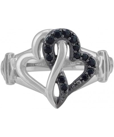 Harley-Davidson Women's Black & White Infinity Hearts Ring, Sterling Silver 9 $37.93 Rings