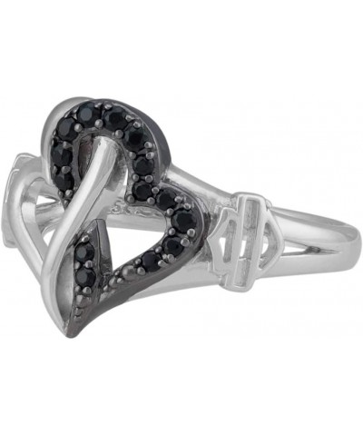 Harley-Davidson Women's Black & White Infinity Hearts Ring, Sterling Silver 9 $37.93 Rings