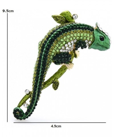 Exaggrate Rhinestone Chameleon Brooch Pin Women Lizard Brooches Big Winter Gift Blue $10.32 Brooches & Pins