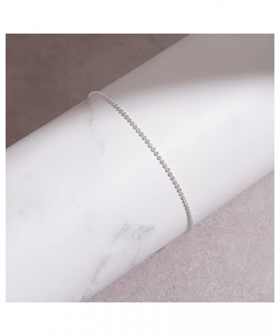 Real 925 Sterling Silver Dainty Chain Bracelets- Great for Stacking Or Alone for Eveyrday Wear- Made In Italy 1MM Diamond Cut...