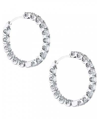 14K Gold Plated White Cubic Zirconia Inside Out Round Hoop Earrings for Women & Girls Comes with a Gift Box $13.10 Earrings