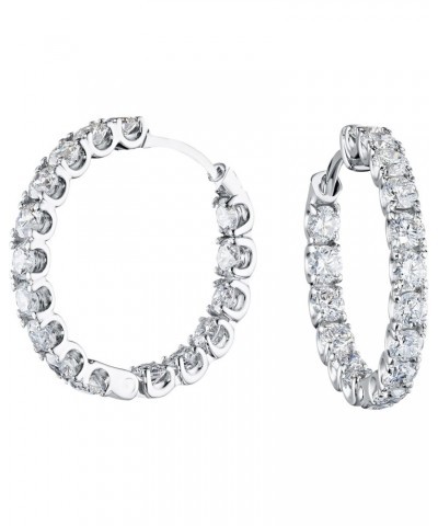 14K Gold Plated White Cubic Zirconia Inside Out Round Hoop Earrings for Women & Girls Comes with a Gift Box $13.10 Earrings