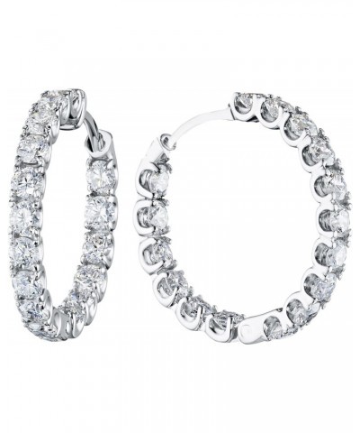 14K Gold Plated White Cubic Zirconia Inside Out Round Hoop Earrings for Women & Girls Comes with a Gift Box $13.10 Earrings