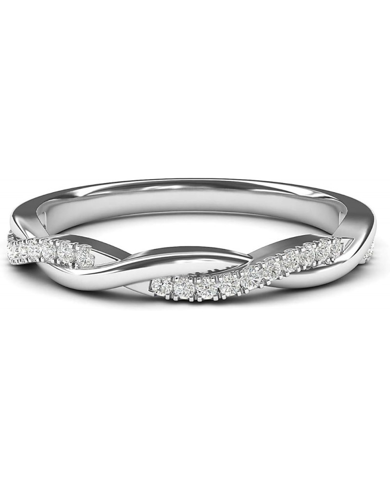 10k White Gold 2.5mm Petite Twisted Vine Simulated Diamond Ring Wedding Band Matching Ring Simulated Diamond $70.06 Bracelets