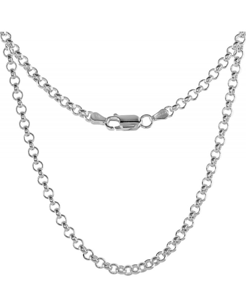 Sterling Silver Italian Rolo Chain Necklace 3.5mm Nickel Free sizes 7-30 inch 22.0 Inches $34.41 Necklaces