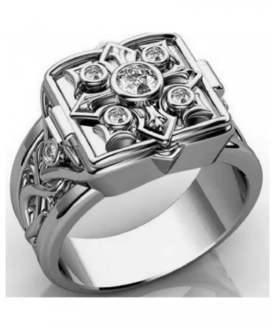 Awmnjtmgpw Diamond Cubic Zircon Cross Pattern, openable lid Ring Size 6-13 (Size 7, Golden) size 8 Gold $10.72 Rings