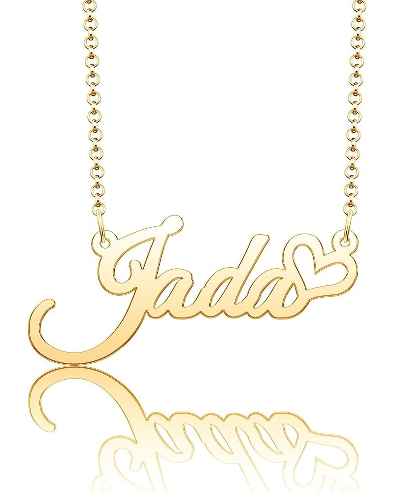 Personalized Name Necklace Heart Symbol Copper Jewelry for Girls Name Necklace for Women Gold Name Necklace Jada-Gold $10.00 ...