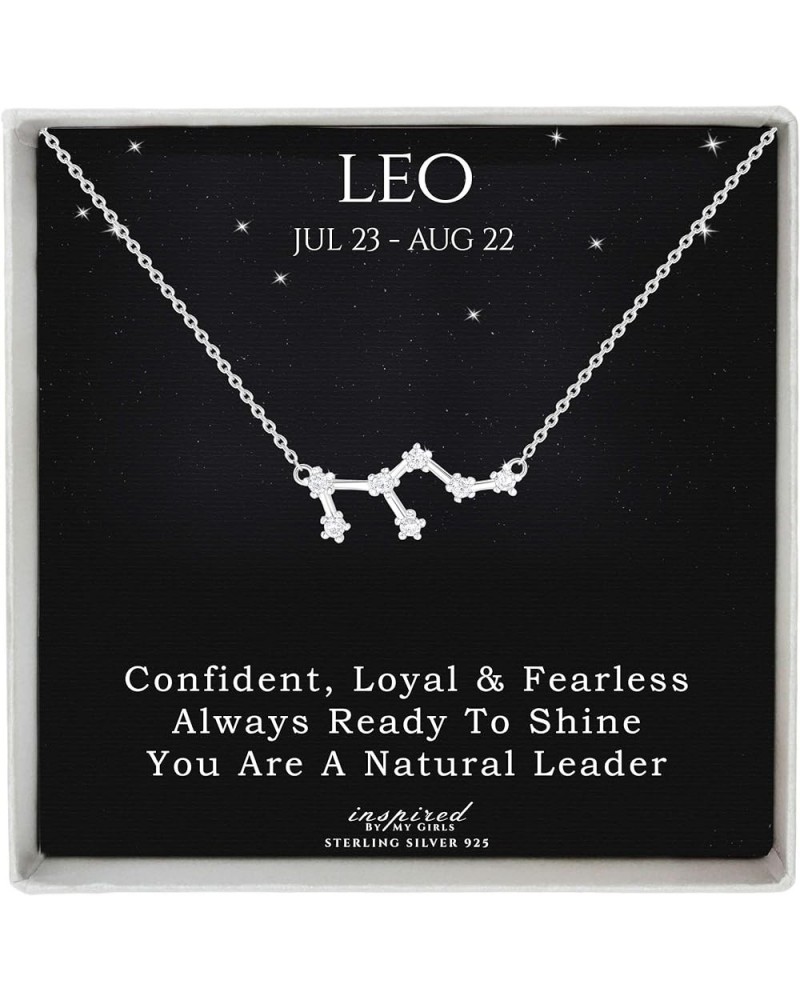 Sterling Silver Zodiac Constellation Necklace Ready To Give Gift In Keepsake Box - Choose Star Sign Sterling Silver Leo $28.7...