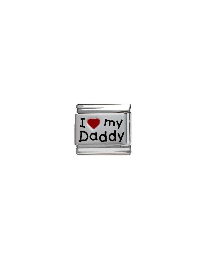 I Heart My Daddy Red Heart Laser Italian Charm $8.57 Bracelets