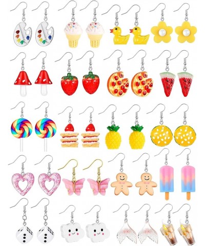 20 Pairs Cute Weird Earrings Funny Dangle Drop Earrings for Women Girls Teen Girls Include Gummy Candy Bear Milk Goldfish Car...