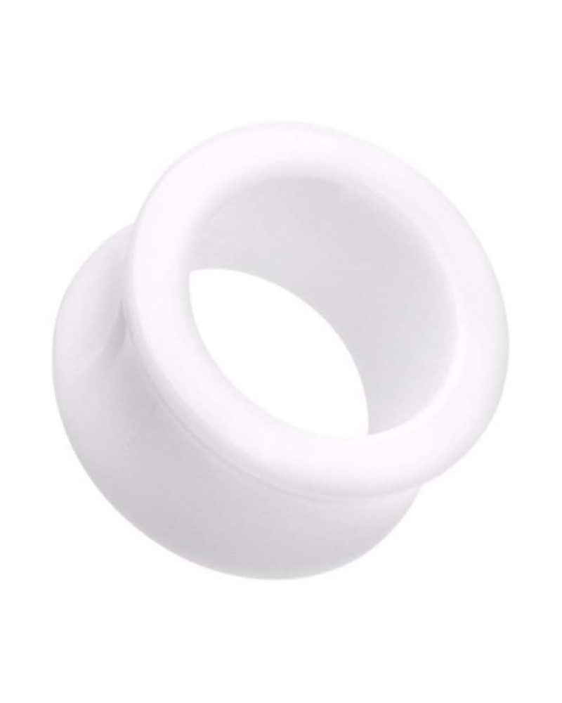 Basic Acrylic Double Flared Ear Gauge Tunnel Plug 1/2" (12.5mm), White $11.20 Body Jewelry