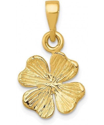 14k Yellow Gold Polished Textured Four Leaf Clover Pendant Gift for Women (L- 22 mm W- 13.08 mm) $69.73 Pendants