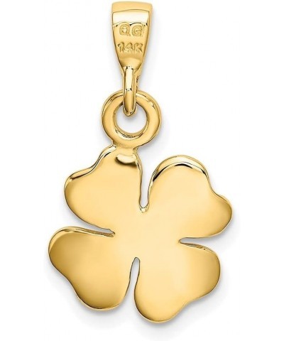 14k Yellow Gold Polished Textured Four Leaf Clover Pendant Gift for Women (L- 22 mm W- 13.08 mm) $69.73 Pendants