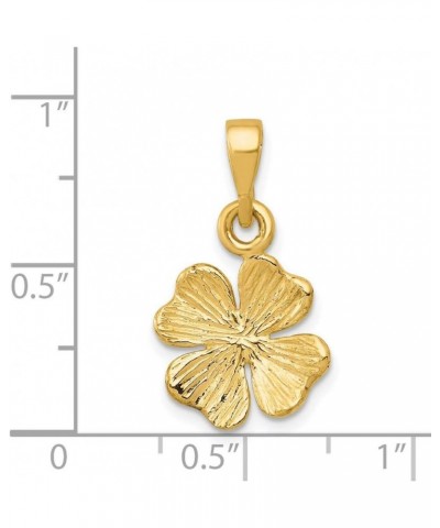 14k Yellow Gold Polished Textured Four Leaf Clover Pendant Gift for Women (L- 22 mm W- 13.08 mm) $69.73 Pendants