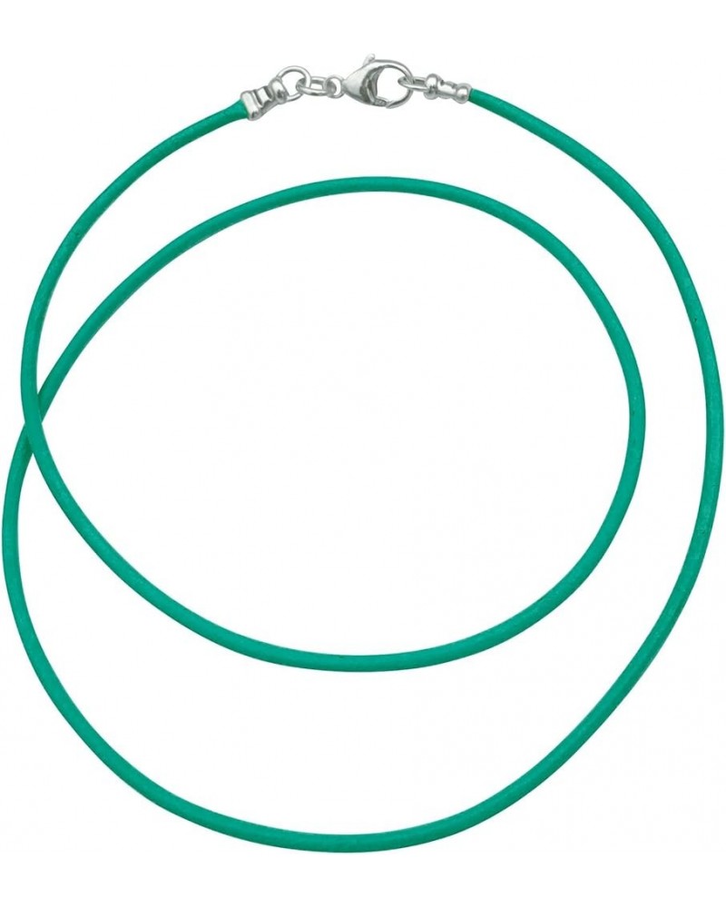 Sterling Silver 1.8mm Fine Turquoise Leather Cord Necklace 18.0 Inches $9.58 Necklaces