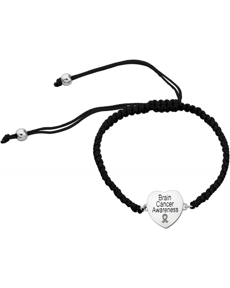 Brain Cancer Gift Brain Cancer Grey Awareness Ribbon Adjustable Bracelet Cancer Survivor Gift Brain Cancer BR $9.82 Bracelets