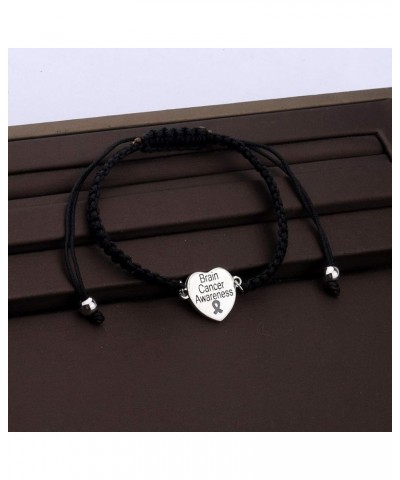 Brain Cancer Gift Brain Cancer Grey Awareness Ribbon Adjustable Bracelet Cancer Survivor Gift Brain Cancer BR $9.82 Bracelets