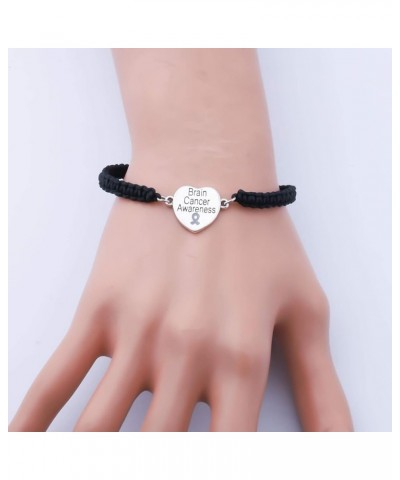 Brain Cancer Gift Brain Cancer Grey Awareness Ribbon Adjustable Bracelet Cancer Survivor Gift Brain Cancer BR $9.82 Bracelets