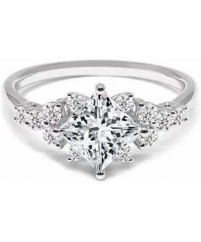 Unique Engagement Rings for Women Princess Cut 1-1/3 Carat(ctw) Moissanite Engagement Ring Platinum Plated Silver 10K 14K 18K...