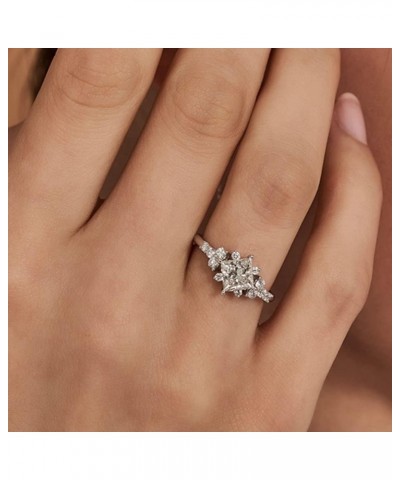 Unique Engagement Rings for Women Princess Cut 1-1/3 Carat(ctw) Moissanite Engagement Ring Platinum Plated Silver 10K 14K 18K...