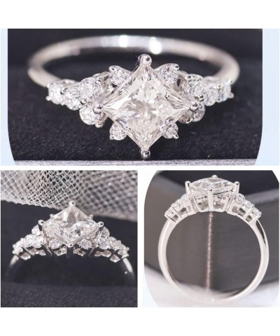 Unique Engagement Rings for Women Princess Cut 1-1/3 Carat(ctw) Moissanite Engagement Ring Platinum Plated Silver 10K 14K 18K...