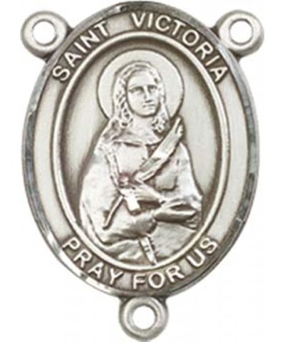 Sterling Silver Catholic Patron Saint Rosary Centerpiece Medal, 3/4 Inch Saint Victoria $39.21 Pendants