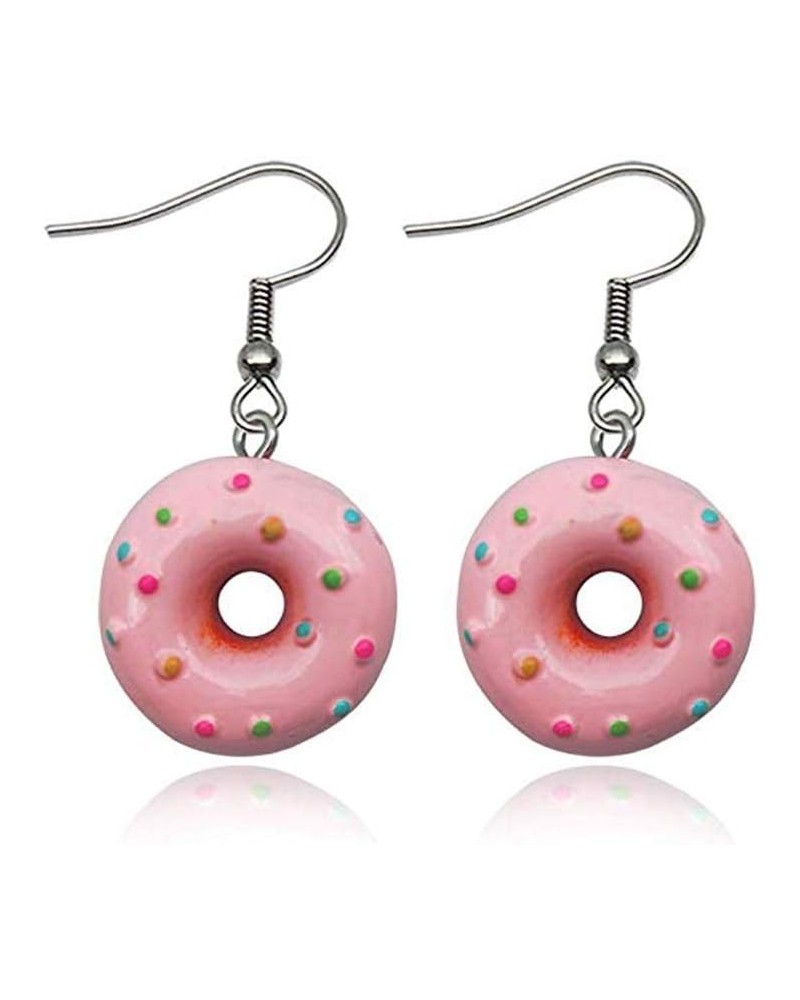 Colorful Cartoon Best Friend Sweet Donut Dangle Earrings pink $6.75 Earrings