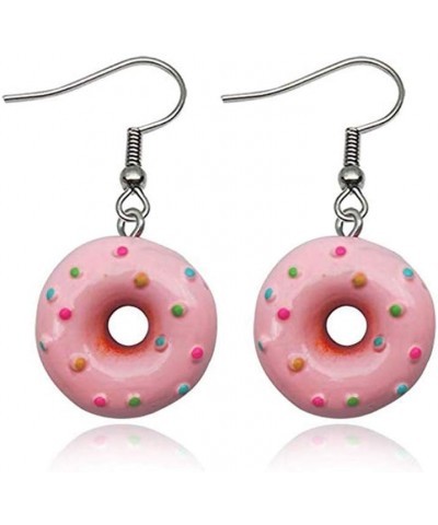 Colorful Cartoon Best Friend Sweet Donut Dangle Earrings pink $6.75 Earrings