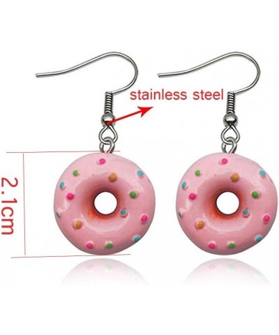 Colorful Cartoon Best Friend Sweet Donut Dangle Earrings pink $6.75 Earrings