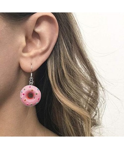 Colorful Cartoon Best Friend Sweet Donut Dangle Earrings pink $6.75 Earrings