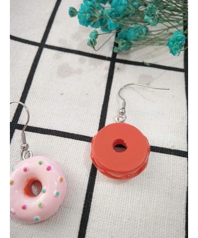 Colorful Cartoon Best Friend Sweet Donut Dangle Earrings pink $6.75 Earrings