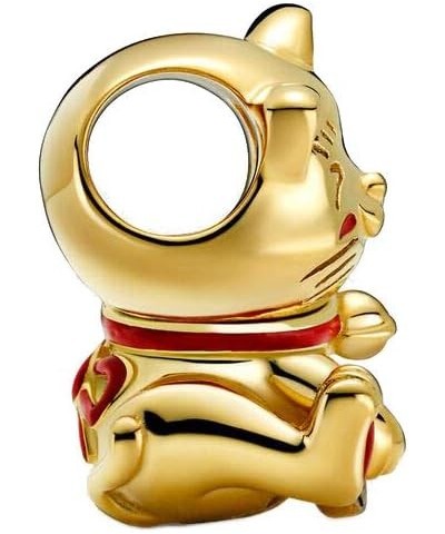 Cute Fortune Cat Charm Authentic 925 Sterling Silver Lucky Animal Bead fit European Bracelet Necklace Gold & Maneki Neko Char...