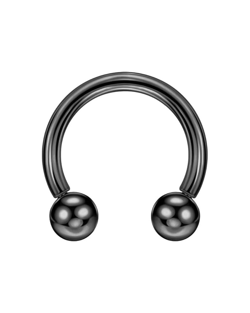 316l Surgical Steel Horseshoe Piercing Jewelry with Internally Threaded Ends 6mm/8mm/10mm/12mm 1pc Black Ball 16g 8mm $5.00 B...