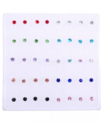 20 Pairs Women Small Stud Earrings Set, Shiny Cubic Zirconia Stud Earrings for Dating Party Gifts 2mm $7.97 Earrings