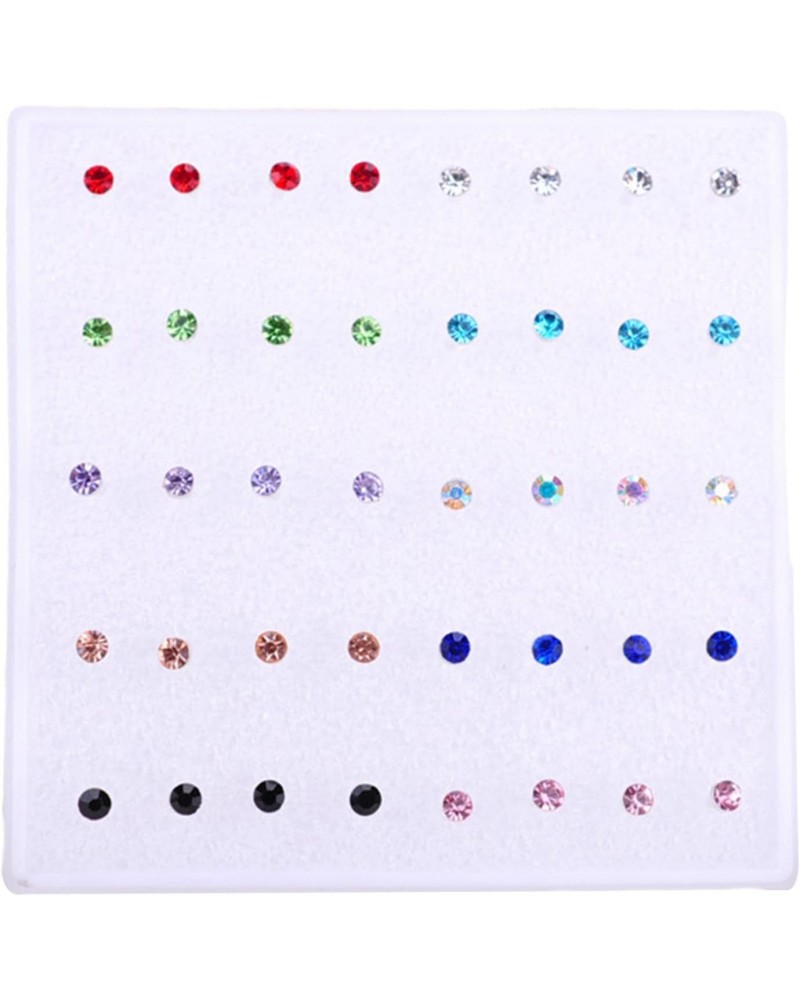 20 Pairs Women Small Stud Earrings Set, Shiny Cubic Zirconia Stud Earrings for Dating Party Gifts 2mm $7.97 Earrings