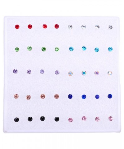 20 Pairs Women Small Stud Earrings Set, Shiny Cubic Zirconia Stud Earrings for Dating Party Gifts 2mm $7.97 Earrings