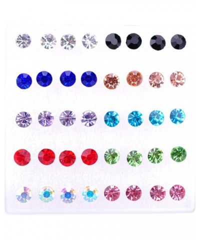 20 Pairs Women Small Stud Earrings Set, Shiny Cubic Zirconia Stud Earrings for Dating Party Gifts 2mm $7.97 Earrings