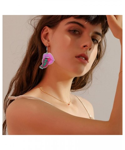 Fun Cute UFO Space Dangle Earrings Novelty Weird Acrylic Aliens Earrings for Women Girls alien-3 $7.40 Earrings