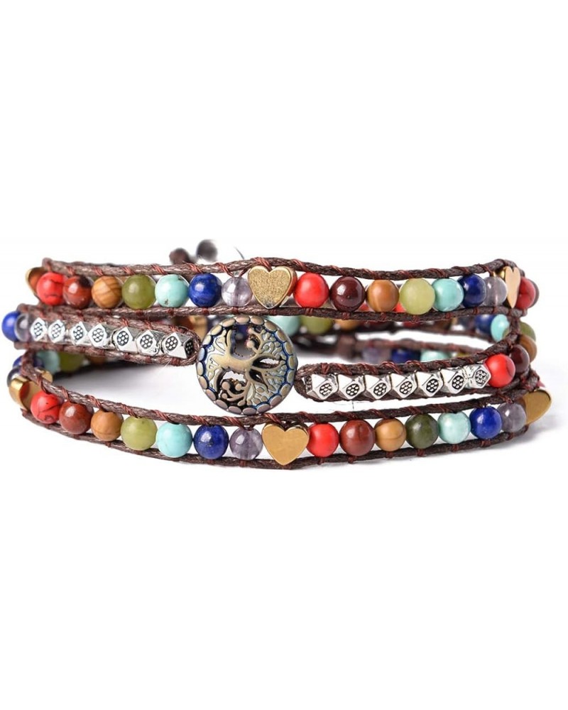 Dazzling Handmade Leather Wrap Bracelet Collection Tree of life chakra $8.99 Bracelets