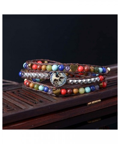 Dazzling Handmade Leather Wrap Bracelet Collection Tree of life chakra $8.99 Bracelets